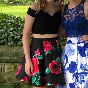 Black and red 2 piece formal dress size 4